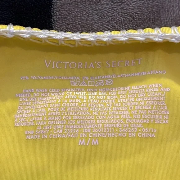Victoria’s Secret Swimwear Yellow Kiawah Crochet 2 Piece Set Size Medium - Picture 9 of 11